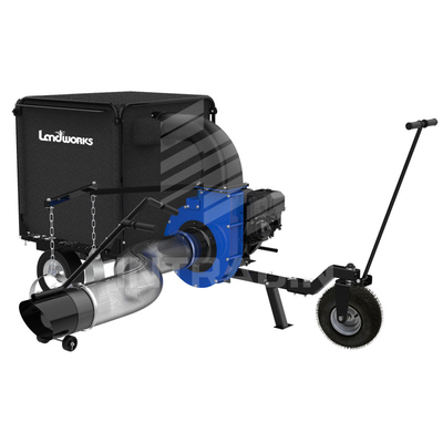 180 gallons capacity TOW BEHIND LEAF VACUUM fits virtually any riding for easy moving